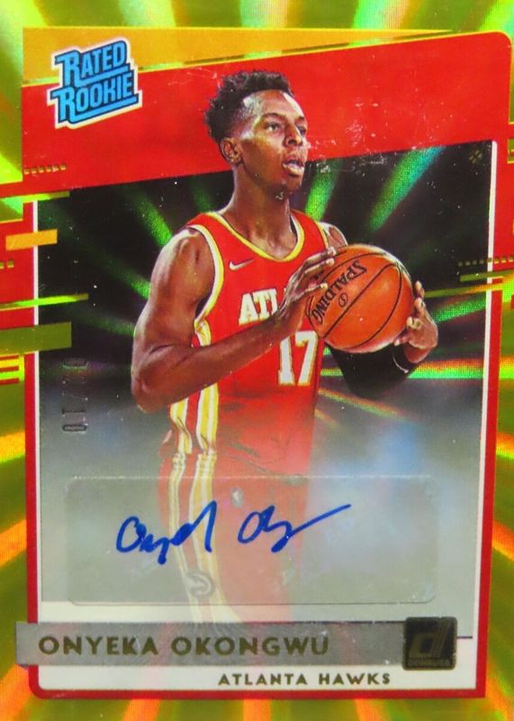 Onyeka Okongwu 2020 Donruss #228 Rated Rookie Signatures - Holo Gold Laser /10 PSA 10