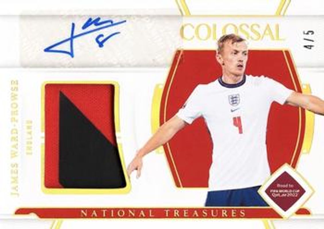 James Ward-Prowse 2022 National Treasures World Cup #CS-JWP Colossal Material Signatures - Gold /10 RAW