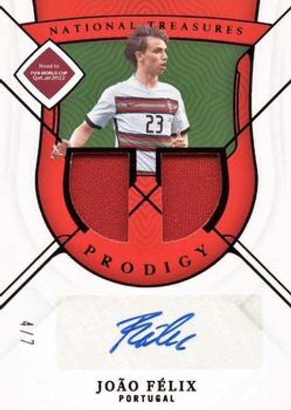 Joao Felix 2022 National Treasures World Cup #PA-JF Prodigy Memorabilia Autographs - Ruby /5 RAW