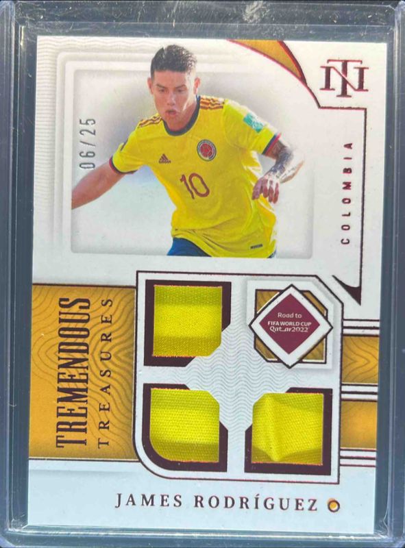 James Rodriguez 2022 National Treasures World Cup #TT-JR Tremendous Treasures - Ruby /25 RAW