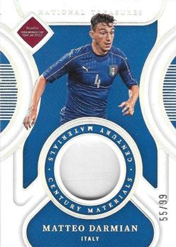 Matteo Darmian 2022 National Treasures World Cup #CM-MDA Century Materials /99 RAW