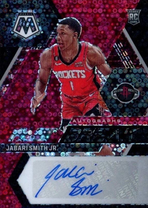 Jabari Smith Jr. 2022 Mosaic #FB-JSJ Fast Break Autographs - Black /1 Rookie PSA 10