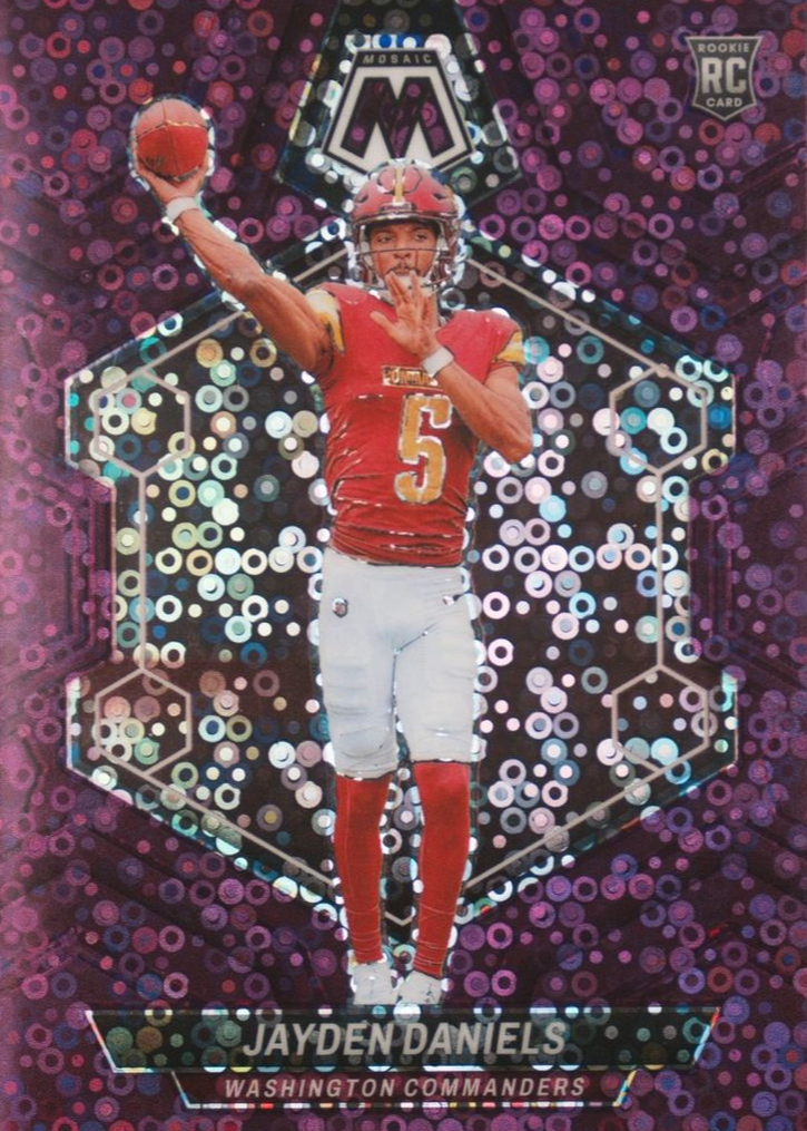 Jayden Daniels 2024 Mosaic #302 No Huddle Purple /50 Price Guide