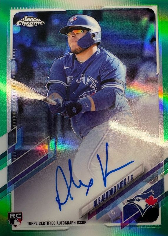 2021 Topps Chrome #RA-AKI Rookie Auto - Green Refractor /99
