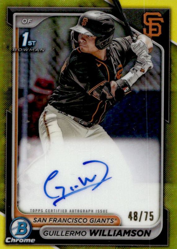 2024 Bowman Chrome #CPA-GWI Prospect Auto - Yellow Refractor /75 (1st)