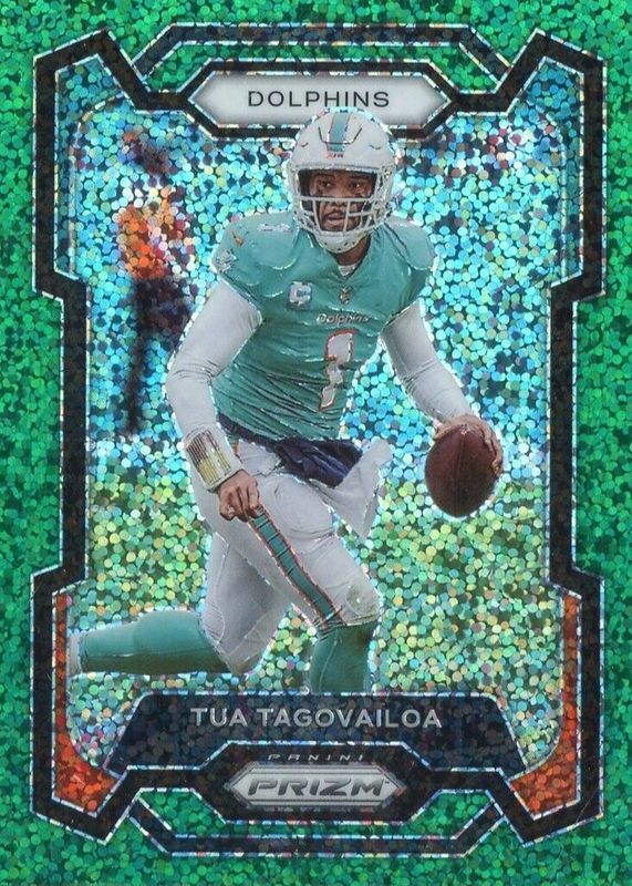 Tua Tagovailoa 2023 Prizm #190 Green Sparkle /8 SGC 10