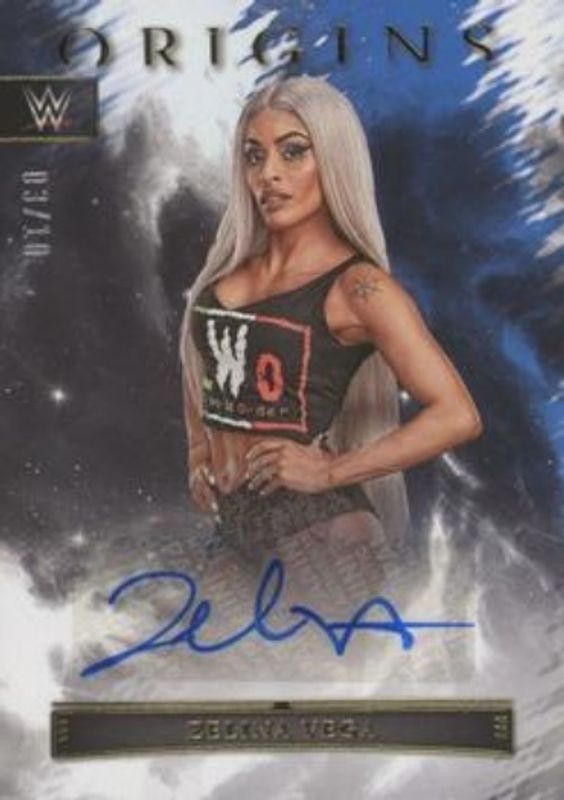 Zelina Vega 2023 Chronicles WWE #OA-ZVG Origins Autographs - Gold /10 RAW
