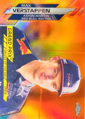 2020 Topps Chrome Formula 1 #158 Grand Prix Driver of the Day - Orange Refractor /25 (Spain)
