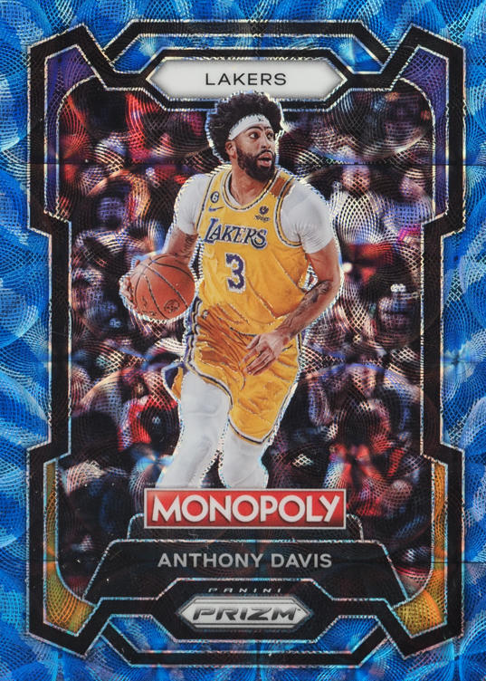 Anthony Davis 2023 Prizm Monopoly #41 Boardwalk Blue Tiger Stripe
