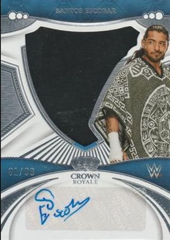 Santos Escobar 2023 Chronicles WWE #SL-EBR Crown Royale Silhouettes /99 RAW