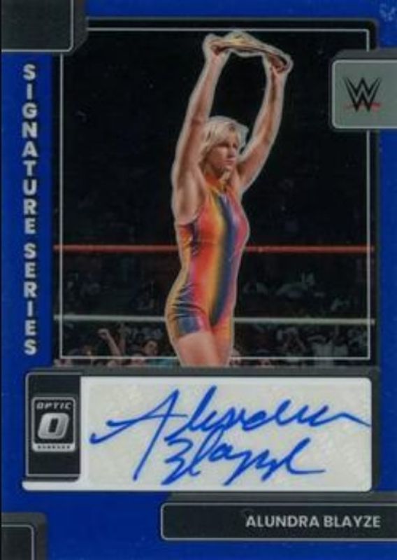 Alundra Blayze 2023 Chronicles WWE #DO-BLA Donruss Optic Signatures Series - Blue /49 RAW