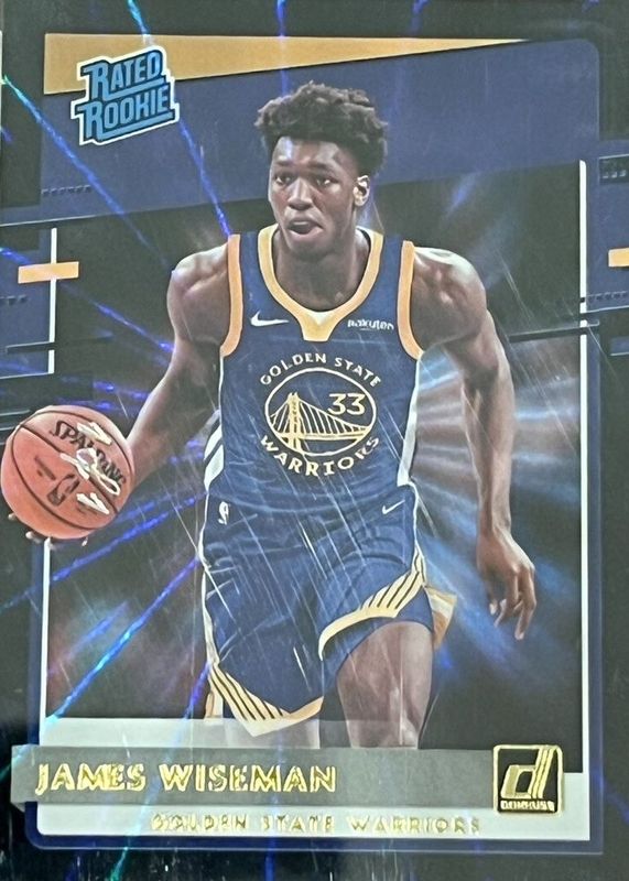 James Wiseman 2020 Donruss #226 Black Laser /1 Rookie RAW