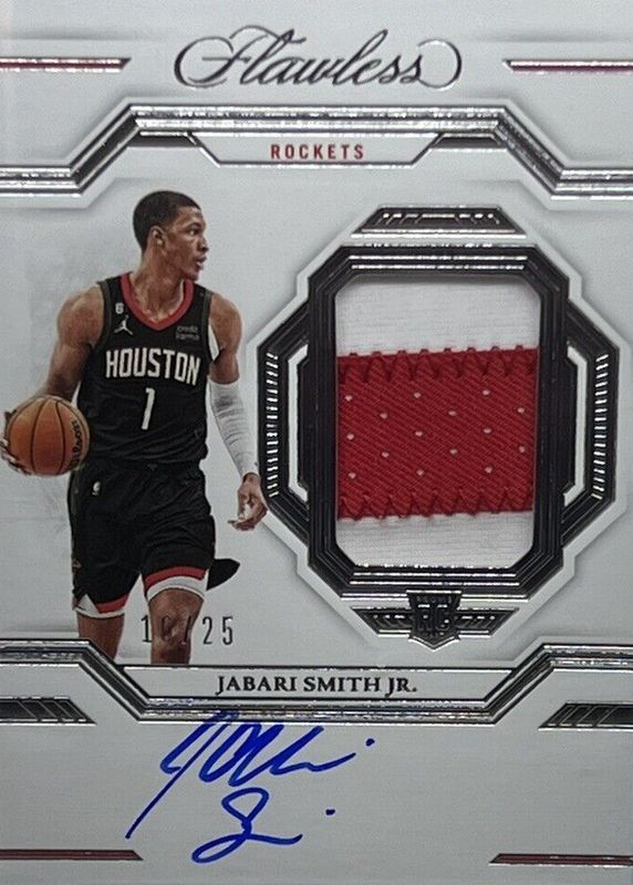 Jabari Smith Jr. 2022 Flawless #SPA-JSJ Signature Prime Materials /25 Rookie PSA 10