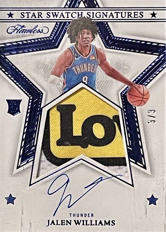 Jalen Williams 2022 Flawless #SSS-JLW Star Swatch Signatures - Blue /3 Rookie PSA 10