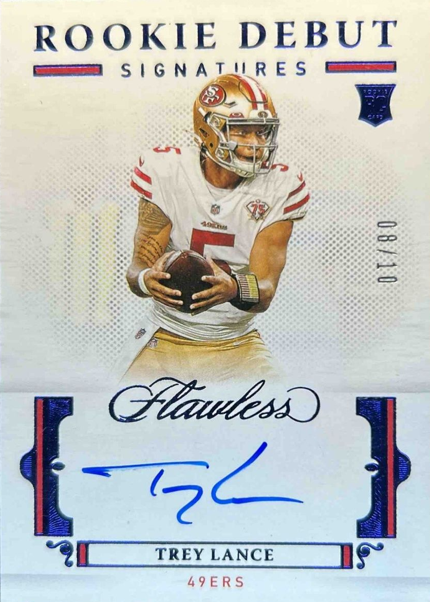 Trey Lance 2021 Flawless #RDS-TRL Rookie Debut Signatures - Sapphire ...