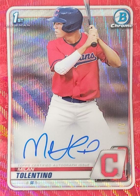 2020 Bowman Draft #CDA-MT Chrome DP Auto - Red Wave Refractor /5 (1st)