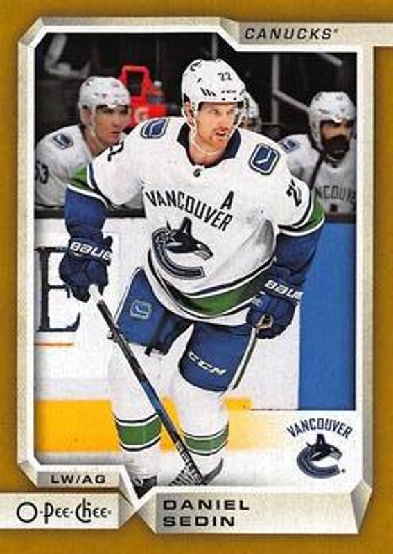 Daniel Sedin 2018 O-Pee-Chee #38 Gold Border Glossy RAW
