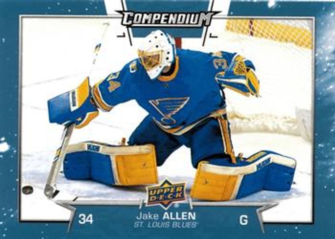 Jake Allen 2017 Upper Deck Compendium #221 Blue RAW