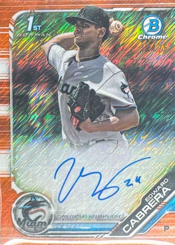 2019 Bowman #CPA-EC Chrome Prospect Auto - Orange Shimmer Refractor /25 (1st)
