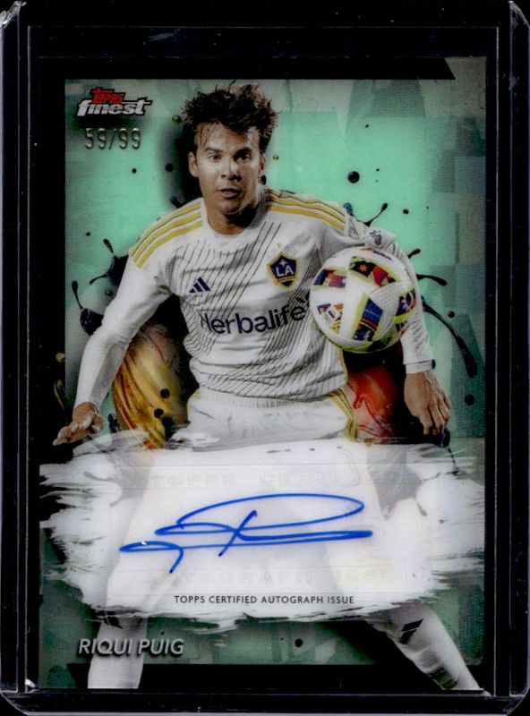 Riqui Puig 2024 Topps Finest MLS #BA-RP Autographs - Neon Green Refractor /99 RAW