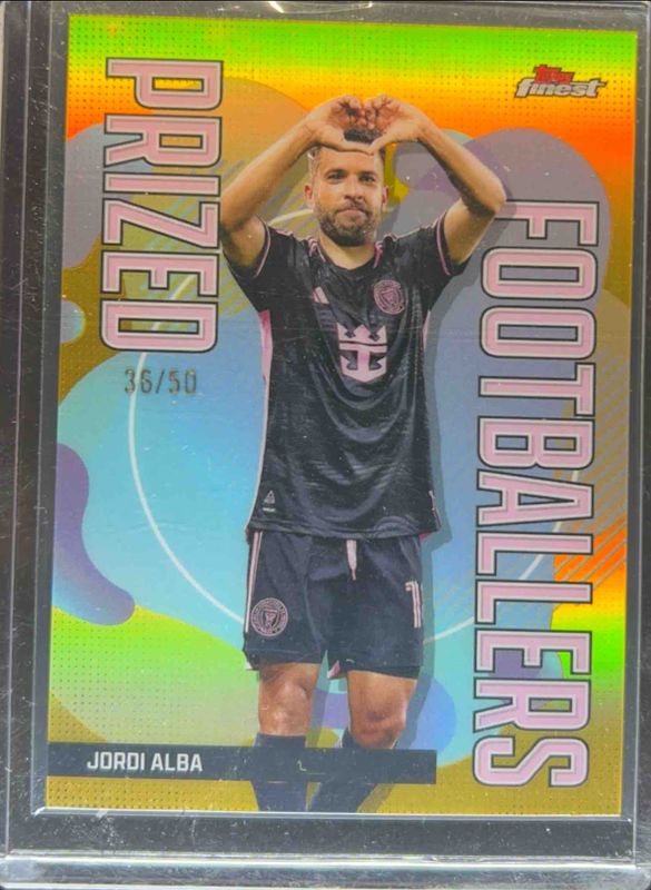 Jordi Alba 2024 Topps Finest MLS #PF-3 Prized Footballers - Gold Refractor /50 RAW