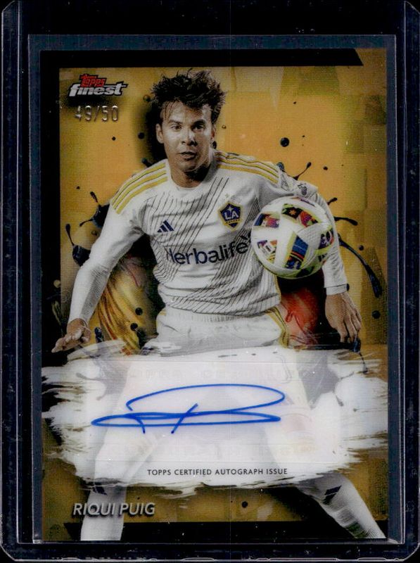 Riqui Puig 2024 Topps Finest MLS #BA-RP Autographs - Gold Refractor /50 RAW