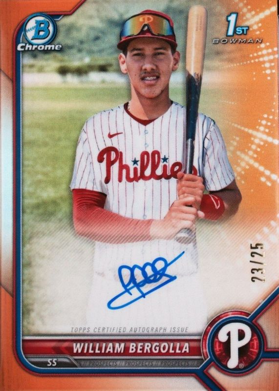 2022 Bowman Chrome #CPA-WB Prospect Auto - Orange Refractor /25 (1st)