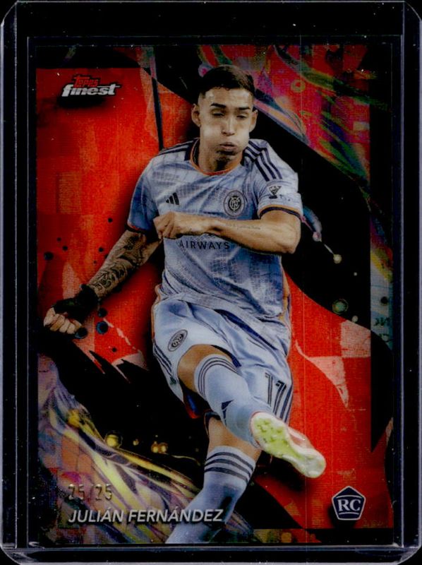 Julian Fernandez 2024 Topps Finest MLS #117 Orange Refractor Rookie RAW
