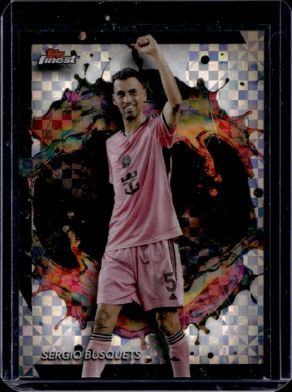 Sergio Busquets 2024 Topps Finest MLS #251 Checkerboard Refractor RAW