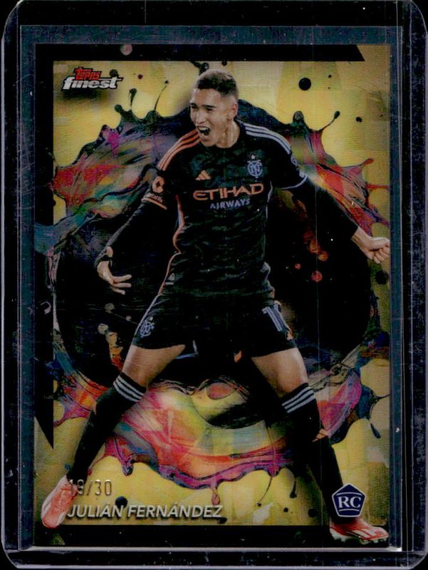 Julian Fernandez 2024 Topps Finest MLS #280 Gold Refractor Rookie RAW