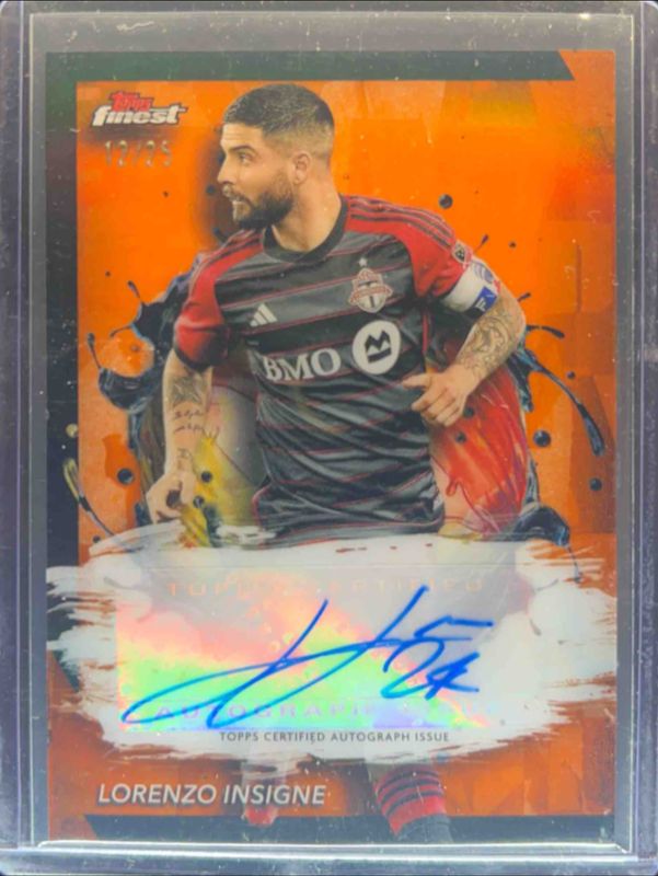 Lorenzo Insigne 2024 Topps Finest MLS #BA-LI Autographs - Orange Refractor /25 RAW
