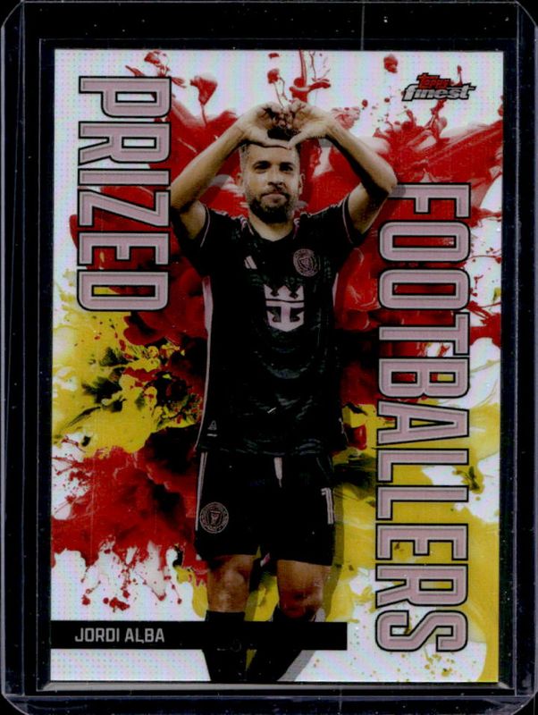 Jordi Alba 2024 Topps Finest MLS #PFF-3 Prized Footballers Fusion - Yellow Red RAW