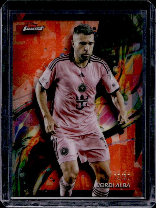 Jordi Alba 2024 Topps Finest MLS #18 Orange Refractor RAW
