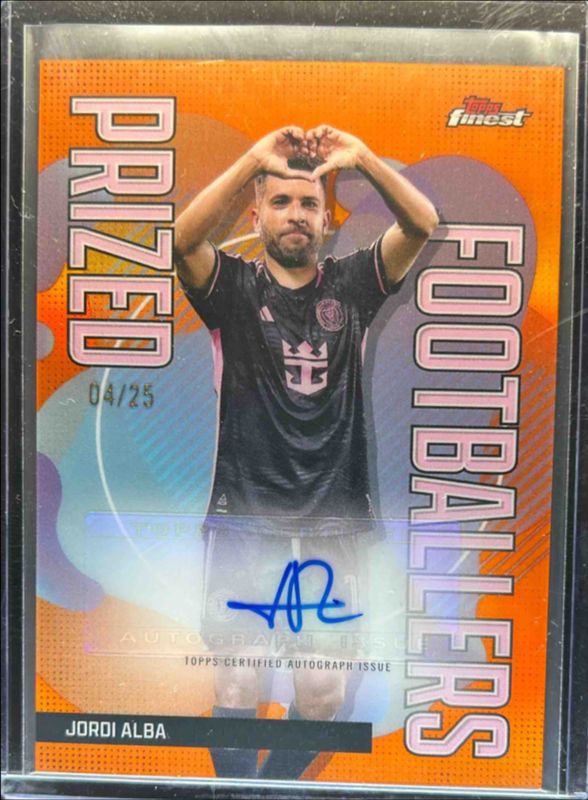 Jordi Alba 2024 Topps Finest MLS #PFA-JA Prized Footballers Autographs - Orange Refractor /25 RAW