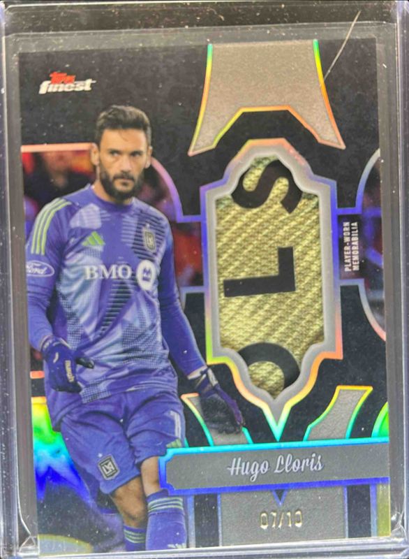 Hugo Lloris 2024 Topps Finest MLS #FF-HL Finest Fabrics Relics - Black Refractor /10 RAW
