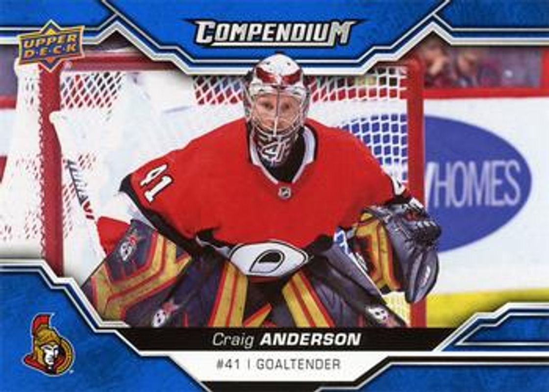 Craig Anderson 2018 Upper Deck Compendium #687 Blue RAW