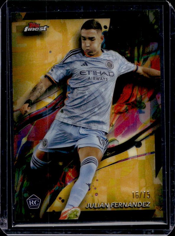 Julian Fernandez 2024 Topps Finest MLS #11 Gold Refractor Rookie RAW
