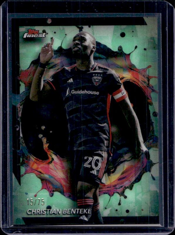 Christian Benteke 2024 Topps Finest MLS #220 Neon Green Refractor RAW
