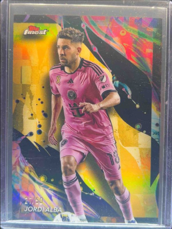 Jordi Alba 2024 Topps Finest MLS #197 Gold Refractor RAW