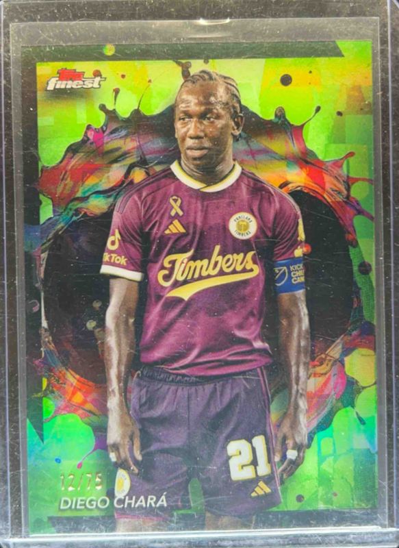 Diego Chara 2024 Topps Finest MLS #252 Neon Green Refractor RAW