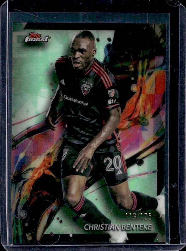 Christian Benteke 2024 Topps Finest MLS #20 Neon Green Refractor RAW