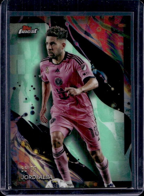 Jordi Alba 2024 Topps Finest MLS #197 Neon Green Refractor RAW