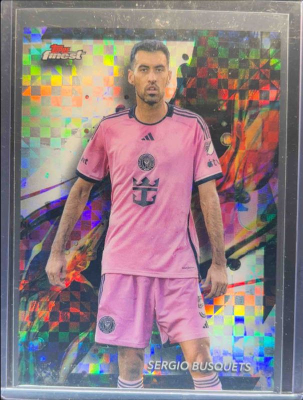 Sergio Busquets 2024 Topps Finest MLS #5 Checkerboard Refractor RAW
