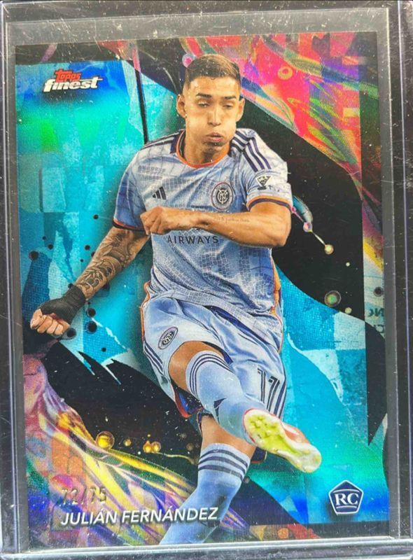 Julian Fernandez 2024 Topps Finest MLS #117 Aqua Refractor Rookie RAW