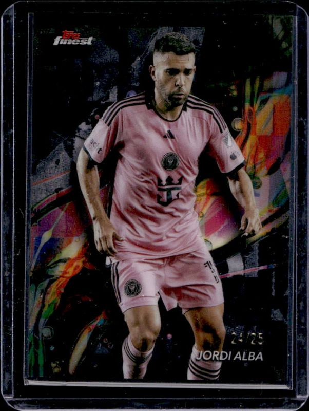 Jordi Alba 2024 Topps Finest MLS #18 Black Refractor RAW