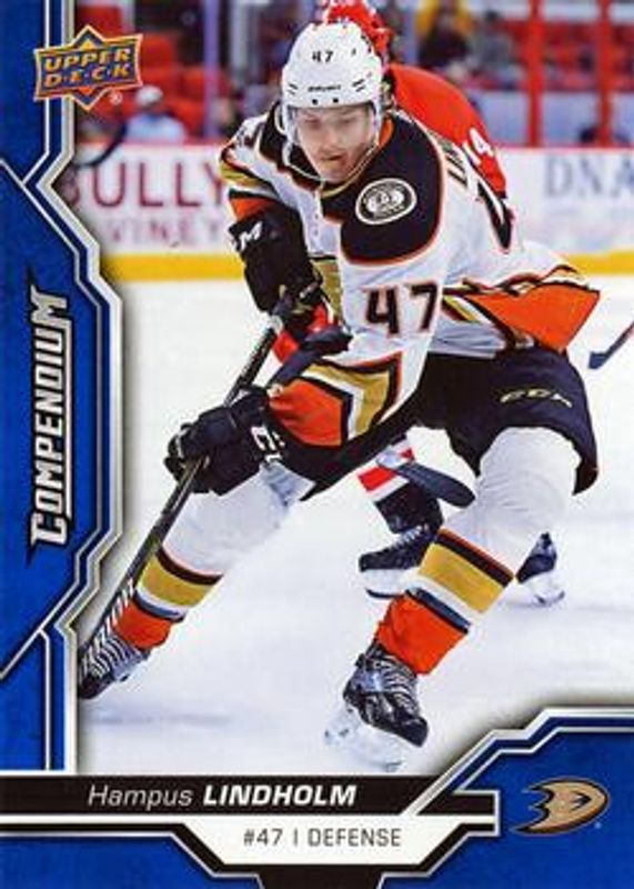 Hampus Lindholm 2018 Upper Deck Compendium #8 Blue RAW
