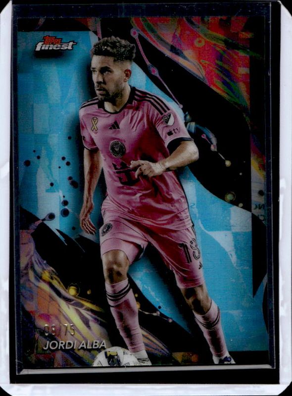 Jordi Alba 2024 Topps Finest MLS #197 Aqua Refractor RAW