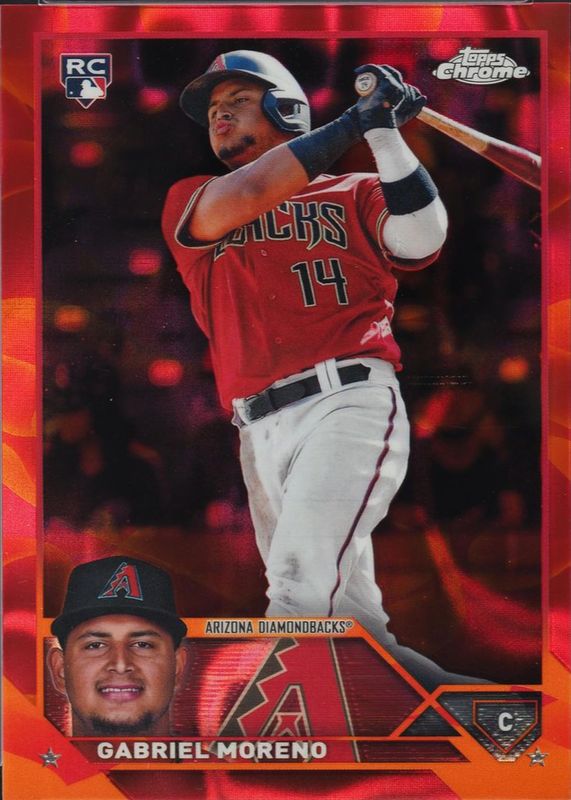 Gabriel Moreno 2023 Topps Chrome Update #USC36 Red & Orange Lava Lamp Refractor /10 Rookie RAW