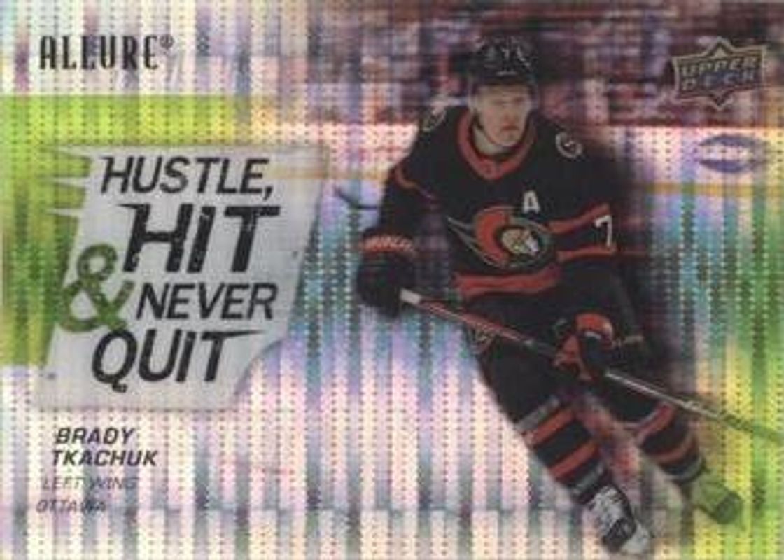2021 Upper Deck Allure #HH-14 Hustle, Hit & Never Quit Green Rainbow Achievements