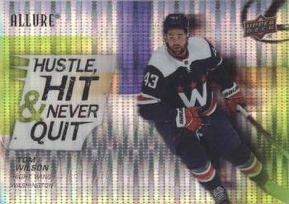 Tom Wilson 2021 Upper Deck Allure #HH-3 Hustle, Hit & Never Quit Green Rainbow Achievements RAW